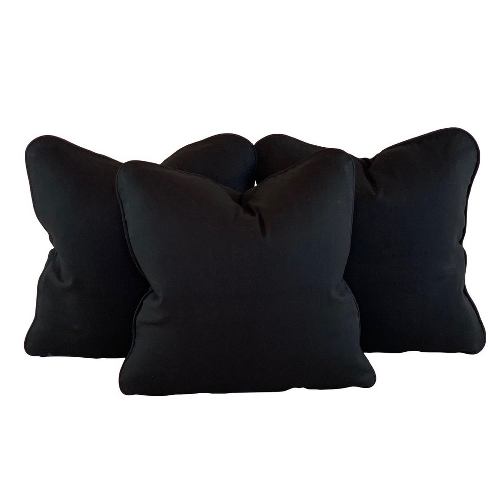 3 Pc Set Designer P Kaufmann Waverly Solid Black Pillow Covers